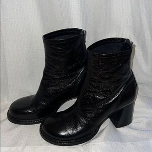 Patent Leather Block Heel GoGo Bootie